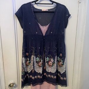 Blue babydoll tunic or dress